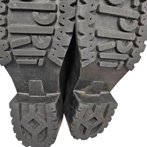 Esprit Black Leather Womens Loafers 9 Slip-On Style Chunky Tread Sole Bryant 90s - Picture 11 of 12